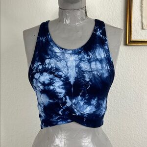 Electric & Rose Lomita Twist Bra Crop Longline Top Tie Dye
